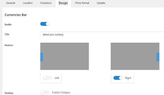 Change the design of currency converter