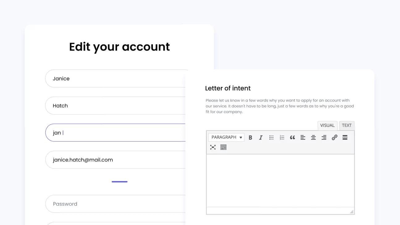 pembuat profil edit formulir profil