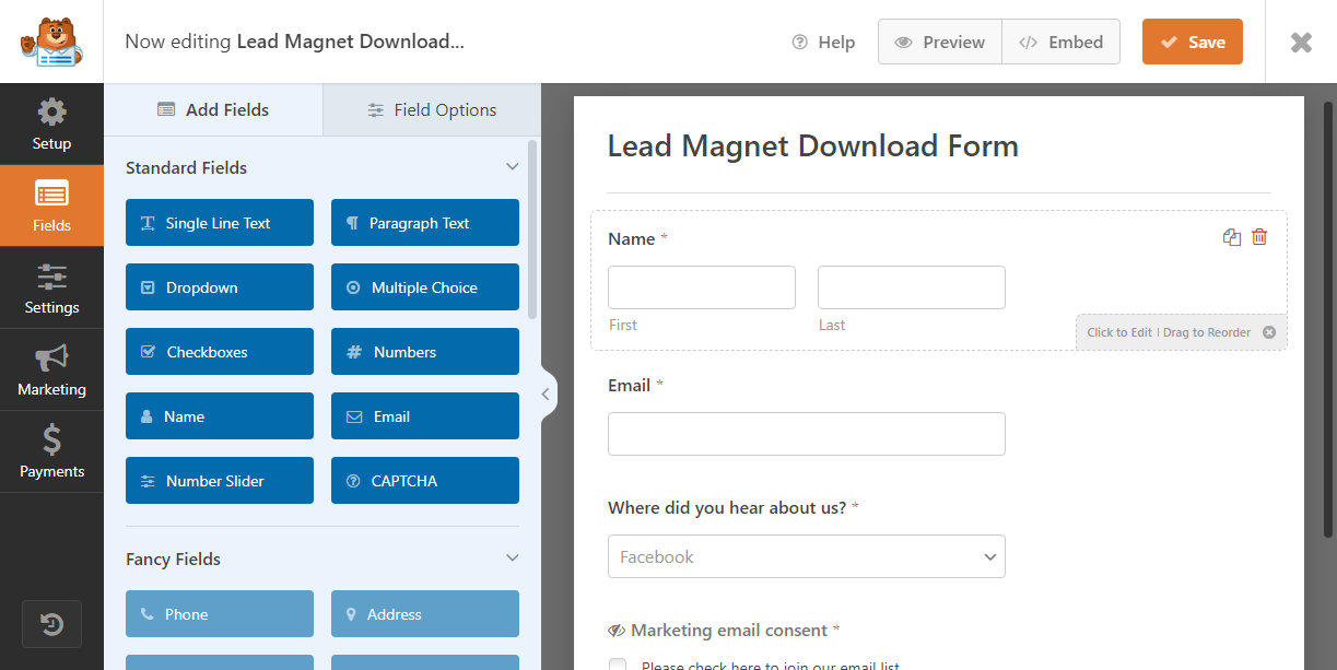 pembuat formulir wpforms