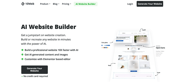 10Web Costruttore Web AI