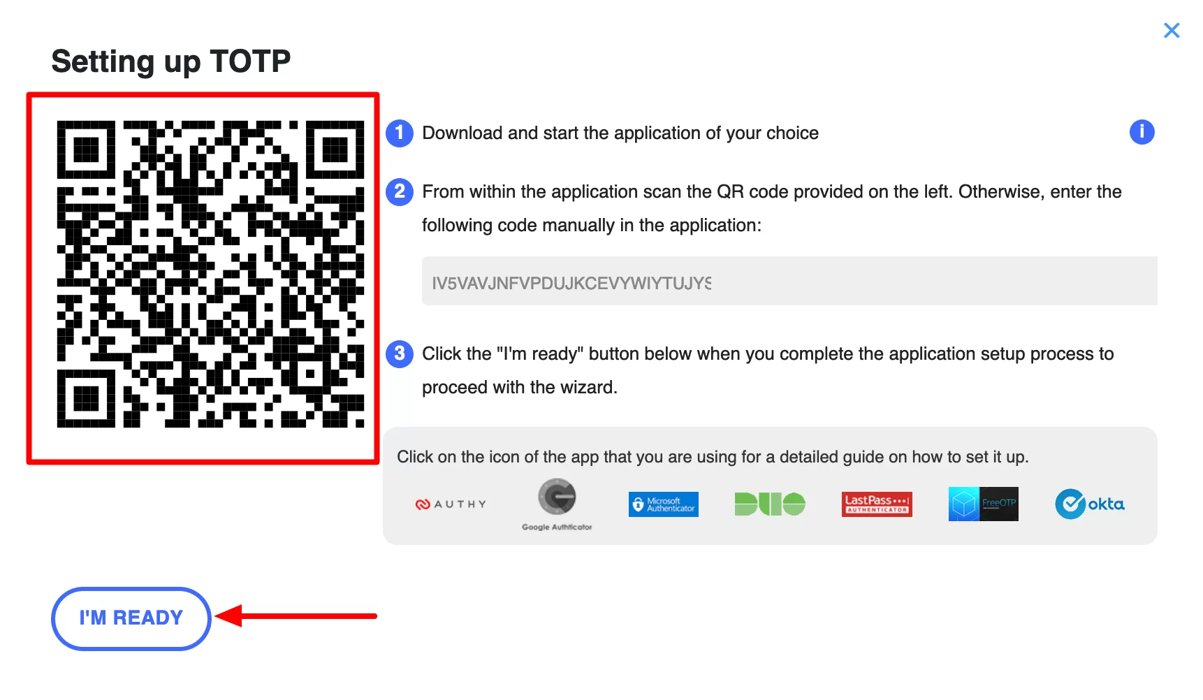 WP 2FA 包含用於設置身份驗證應用程序的智能代碼。