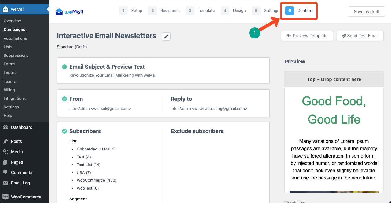 Préparer le modèle de newsletter pour l'envoi par e-mail