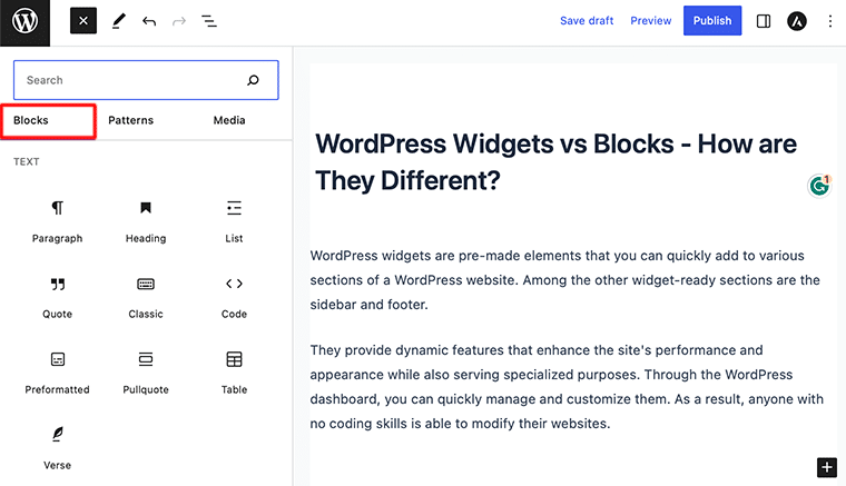 Blok WordPress