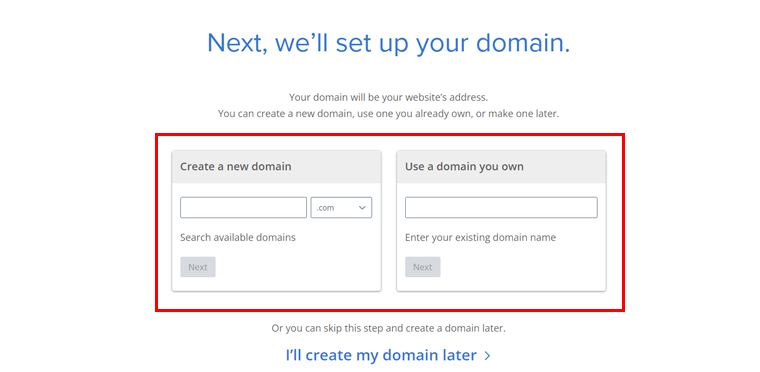 Crea o connetti un dominio