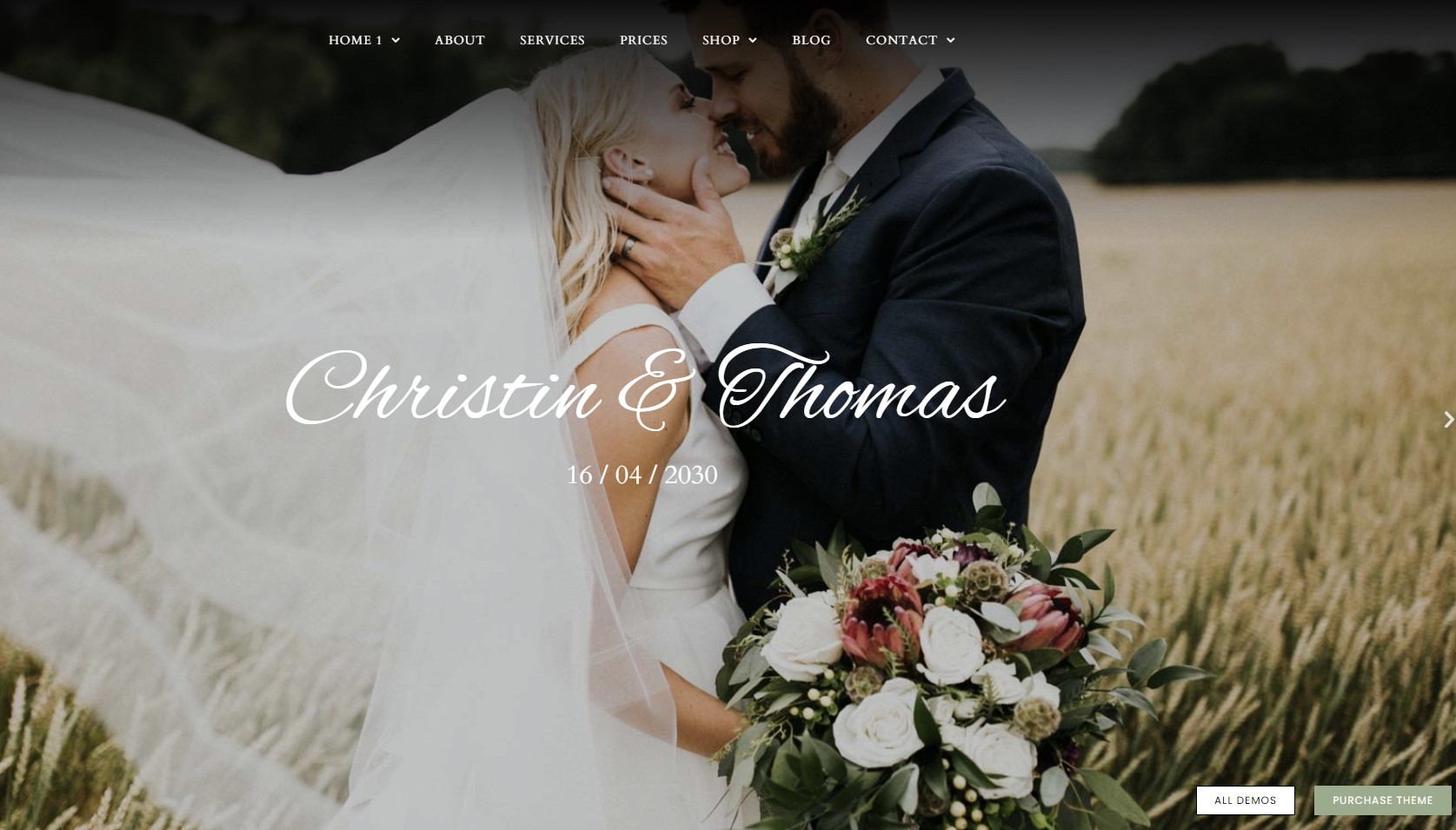 tema de WordPress para bodas