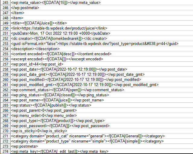 Hoja de cálculo XML del exportador de WordPress