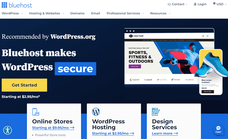 Bluehost WordPress Hosting - إنشاء موقع دليل