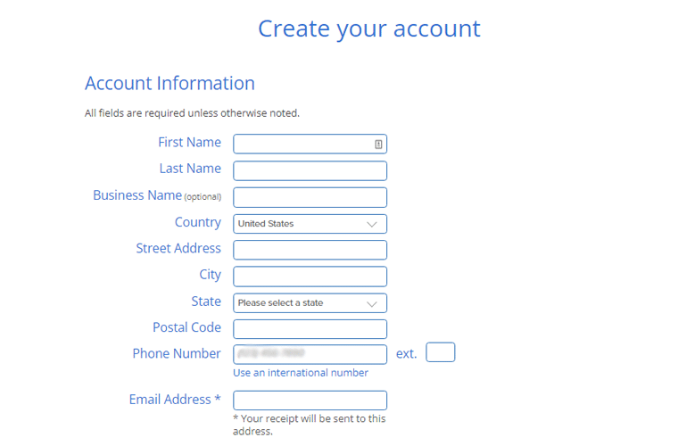 قم بإنشاء حساب Bluehost الخاص بك