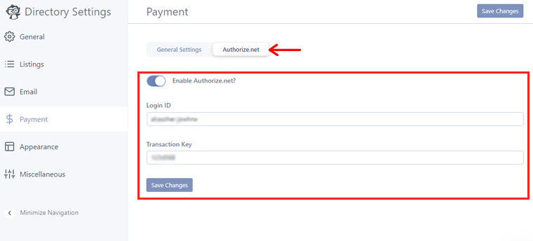 Получить доступ к Authorize.net