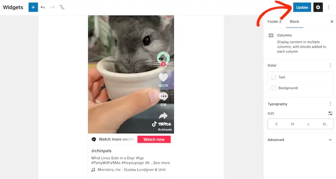 Membuat video TikTok langsung di situs web Anda