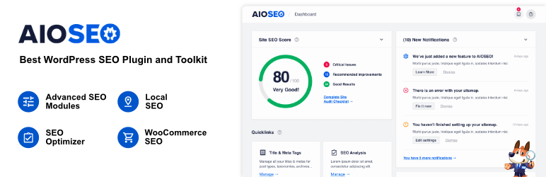 All-in-One-SEO – Die beste WordPress-SEO-Erweiterung, um die SEO-Klassen zu verbessern und den Traffic zu steigern und das gesamte Banner zu erleichtern