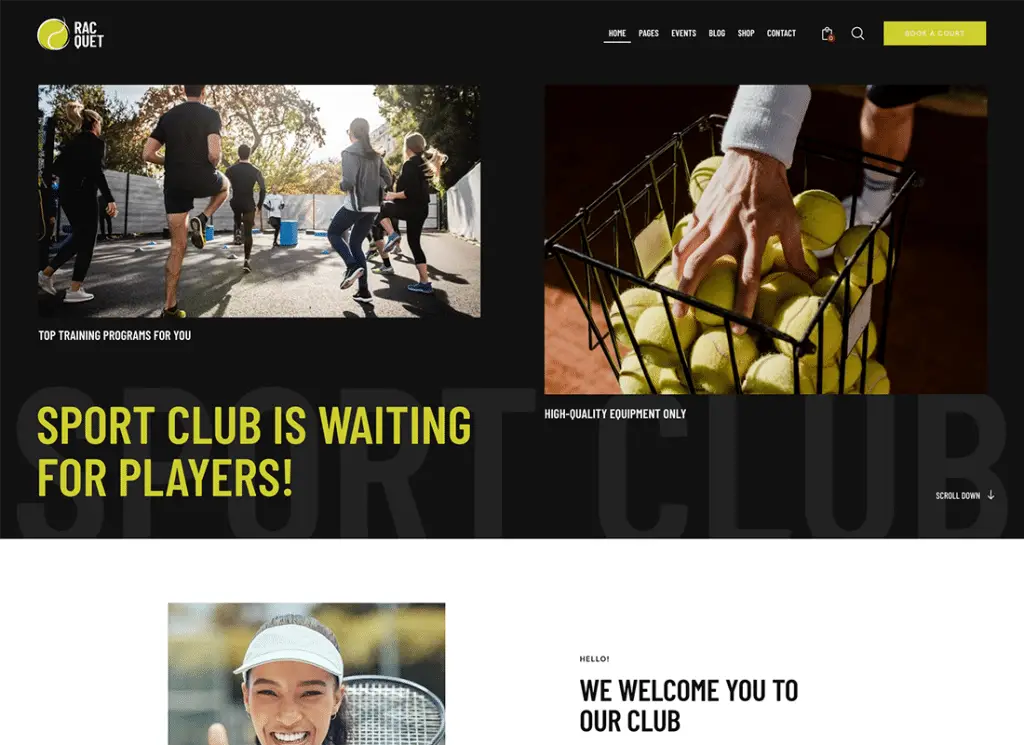 Schläger | Tennis-, Badminton- und Squash-WordPress-Theme