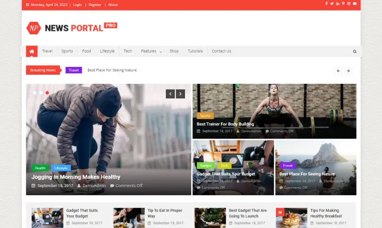 NewsPortal 演示网站 最佳 WordPress 新闻主题