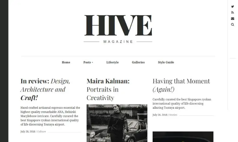 Plantilla de noticias de la revista Hive