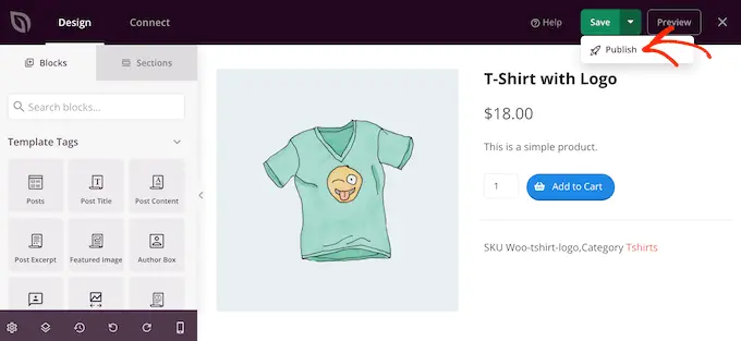 Publishing a custom WooCommerce product page