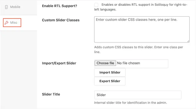 Adding custom CSS to a mobile-friendly slider