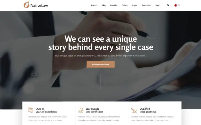 Native Best Lawyer WordPress-Themes