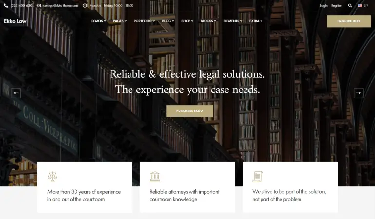 Ekko Best Lawyer WordPress Theme