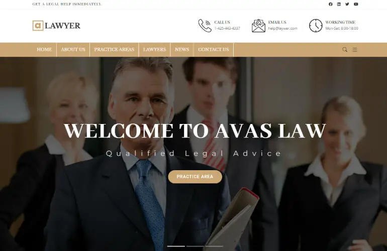 Avas 律師 WordPress 主題