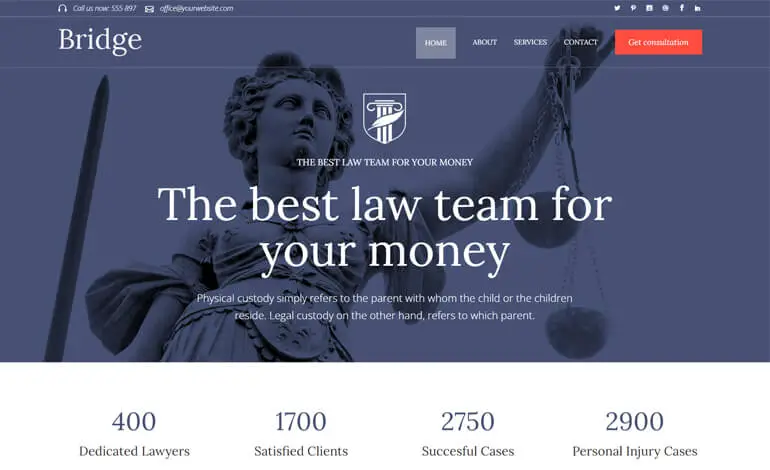 Bridge Best Lawyer WordPress テーマ