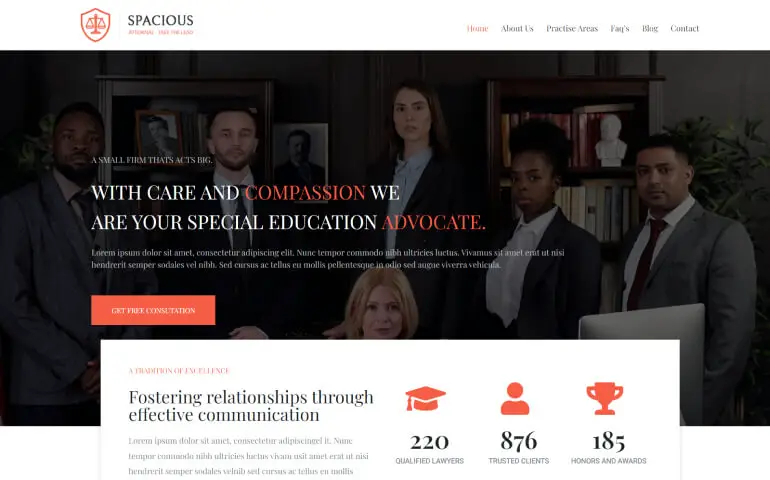 Spacious Pro ธีมทนายความ WordPress ที่ดีที่สุด