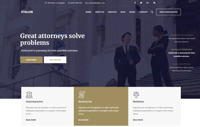 Motyw WordPress Etalon Lawyer