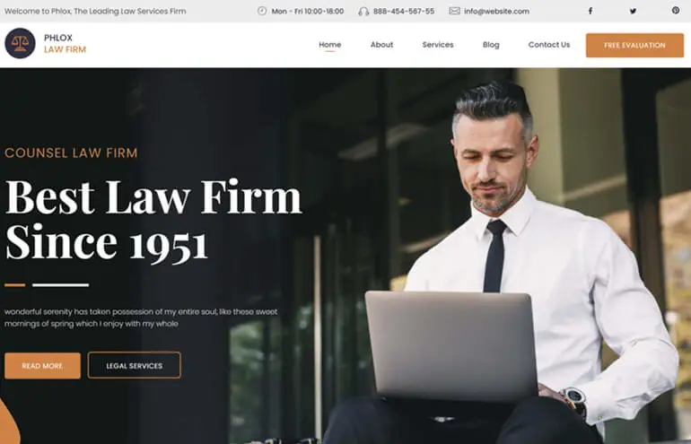 Phlox Lawyer WordPress-Theme