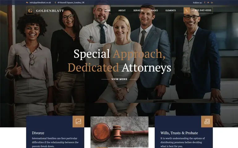 Motyw WordPress GoldenBlatt Best Lawyer