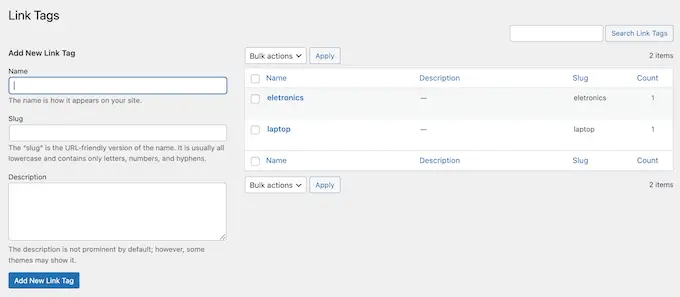 Jak uporządkować linki partnerskie w tagi i kategorie w WordPress