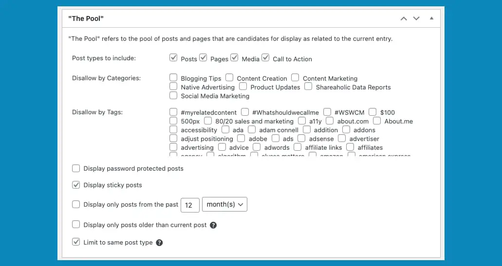 instrumente de conectare interne, încă un alt plugin de postare asociat