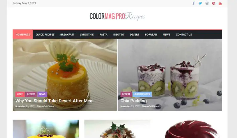 ColorMag Melhor Tema WordPress para Blog de Alimentos