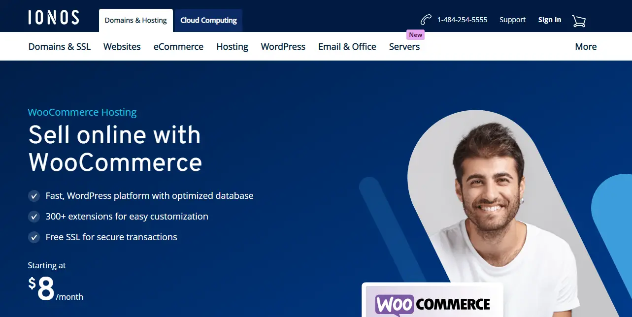 IONOS, WooCommerce barındırma hizmeti sunar.