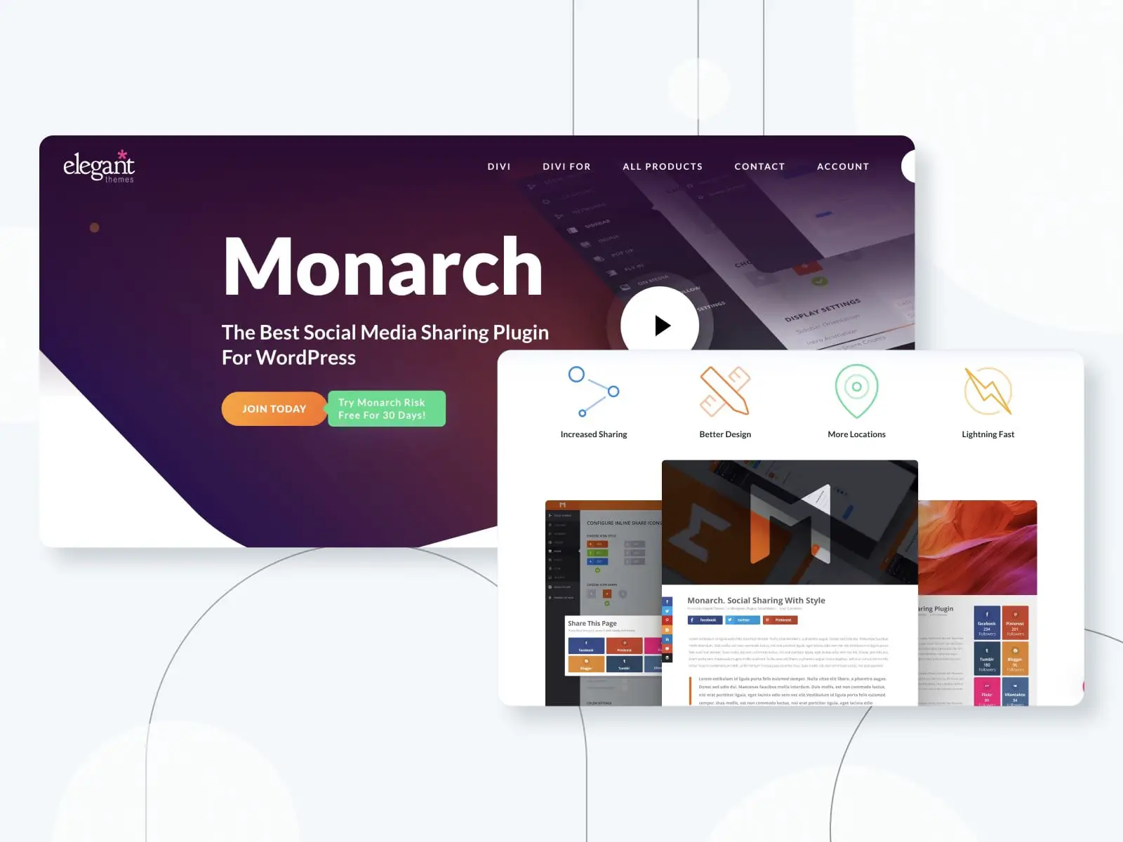 El complemento Monarch para botones de redes sociales con Divi.