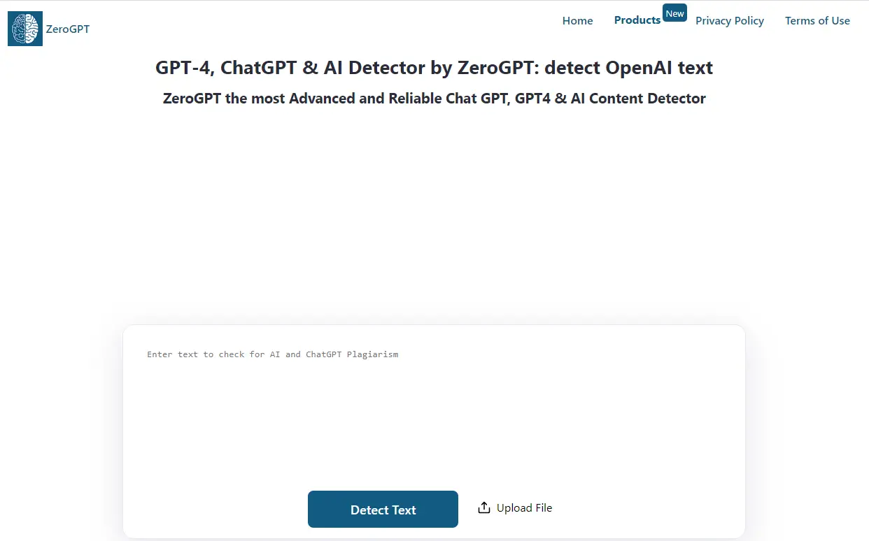 Detector de conținut ZeroGPT AI/