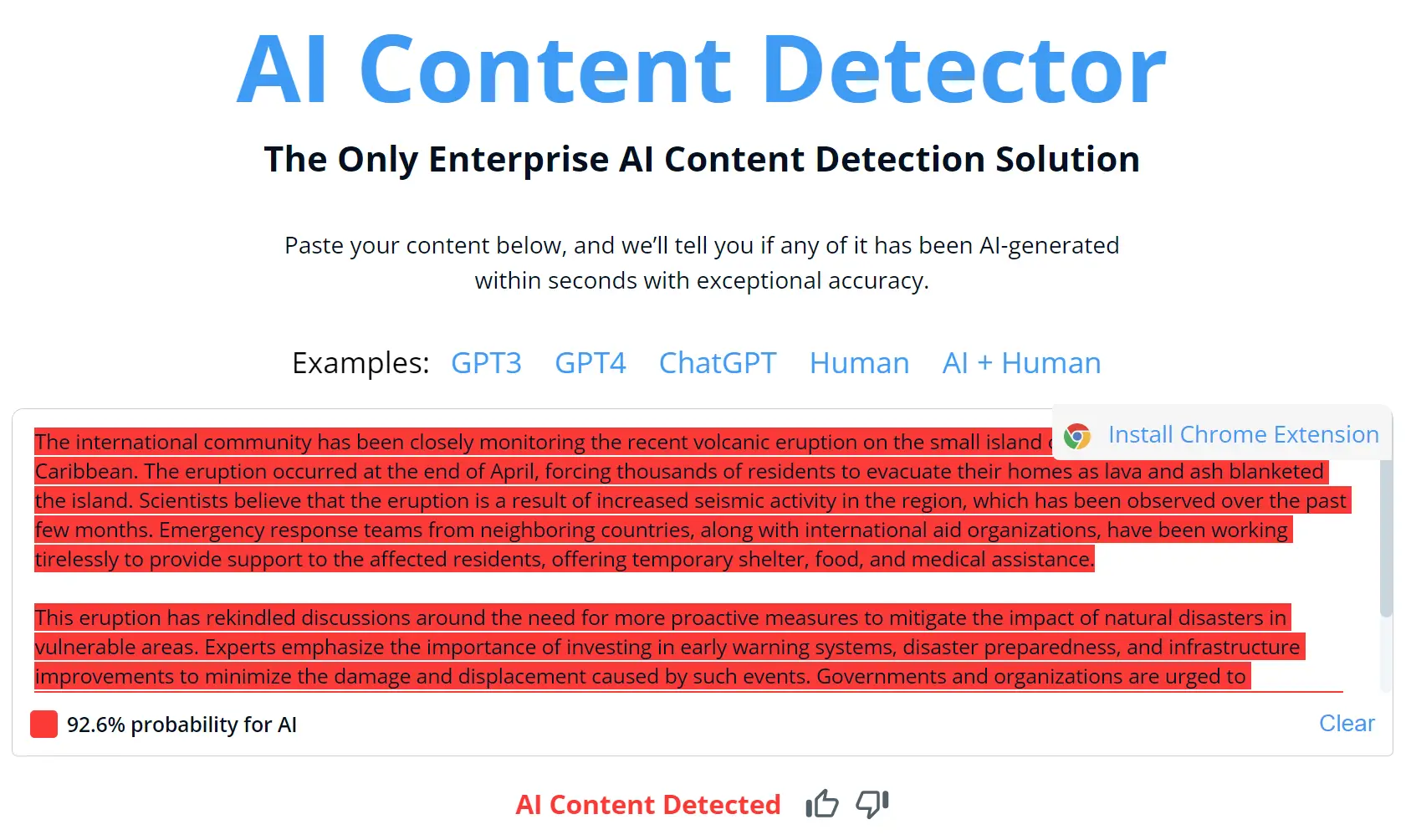 AI 콘텐츠 탐지기: Copyleaks 테스트.