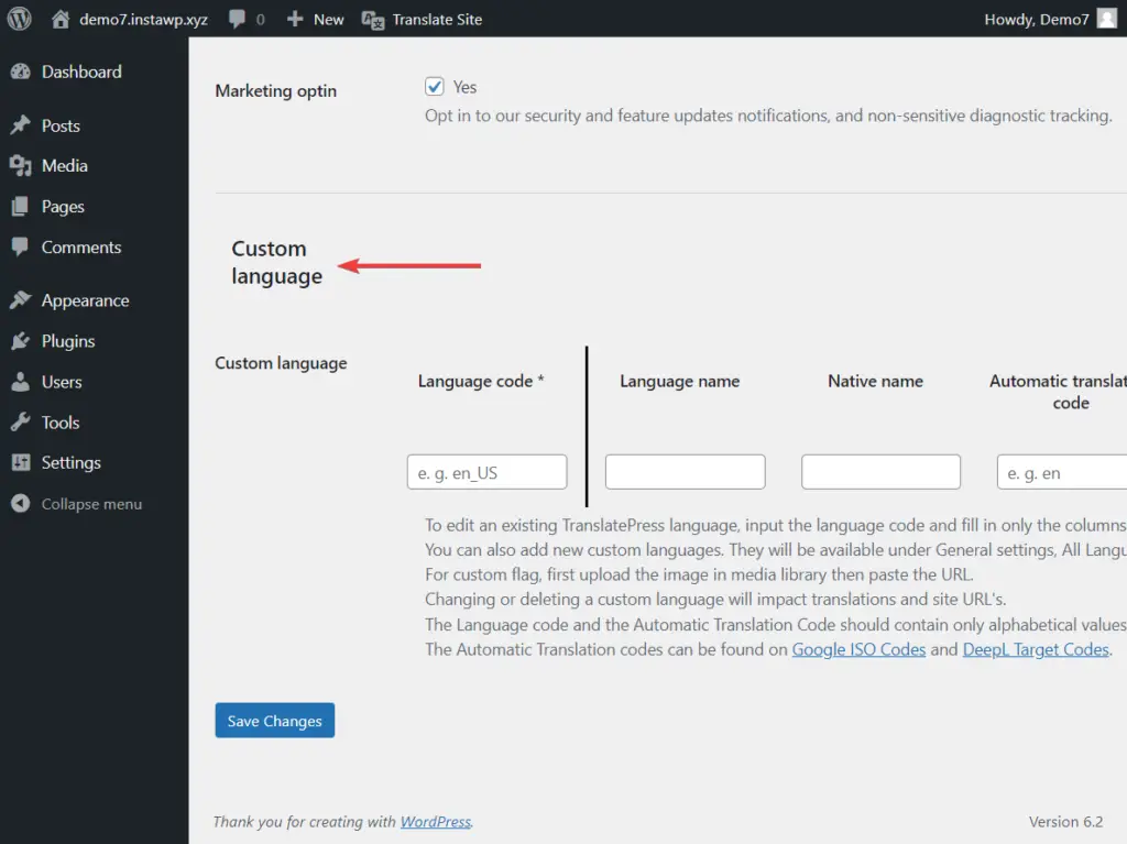 menambahkan bahasa khusus untuk situs web multi bahasa