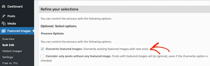 Override featured images in WordPress