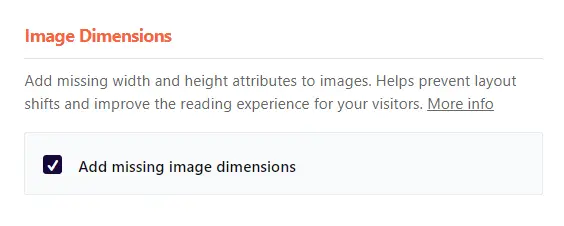 Menambahkan dimensi gambar yang hilang di WP Rocket.