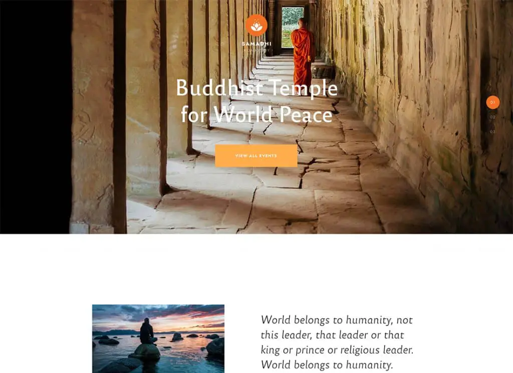 Samadhi – WordPress-Theme für orientalisch-buddhistische Tempel