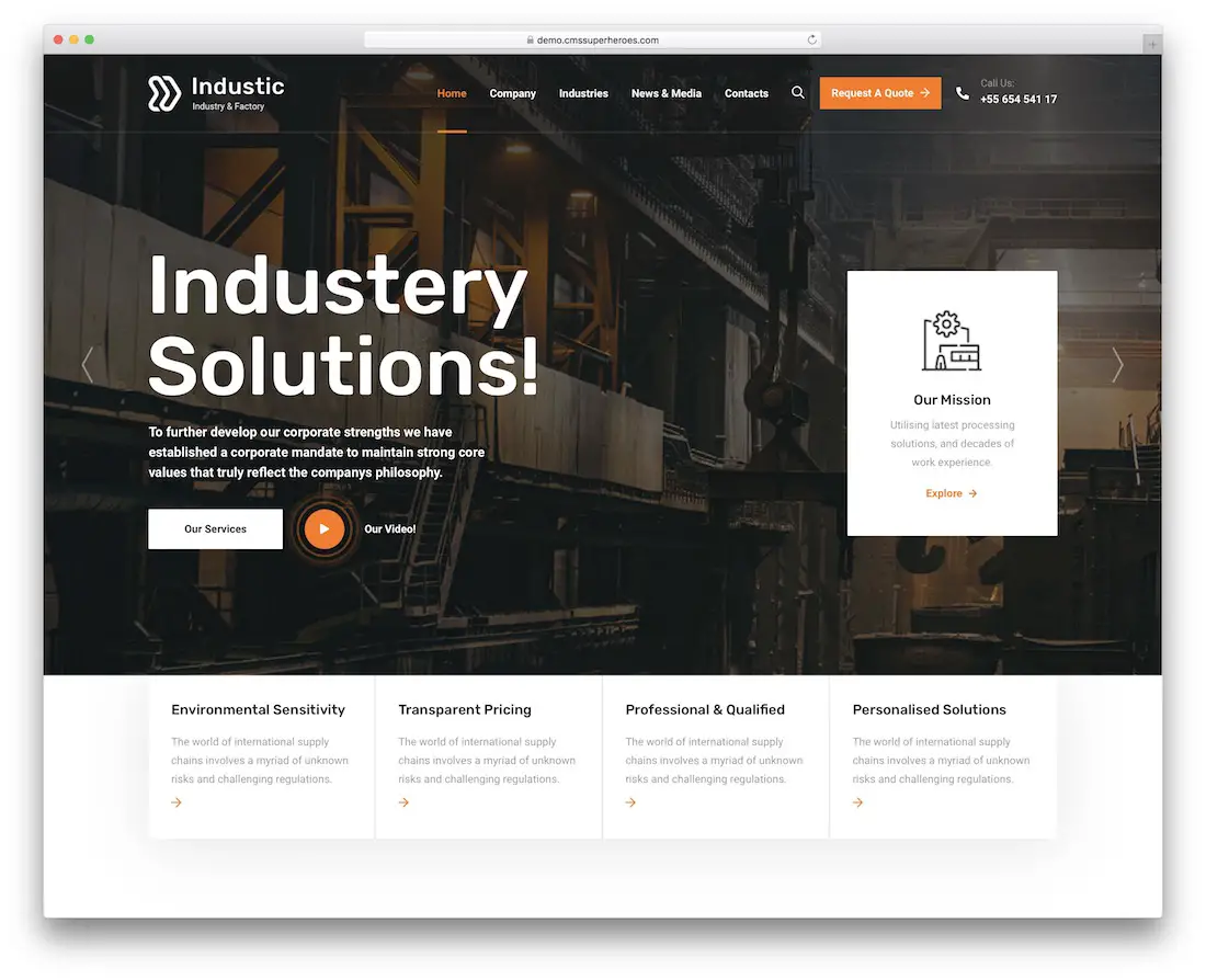 Industrielles WordPress-Theme