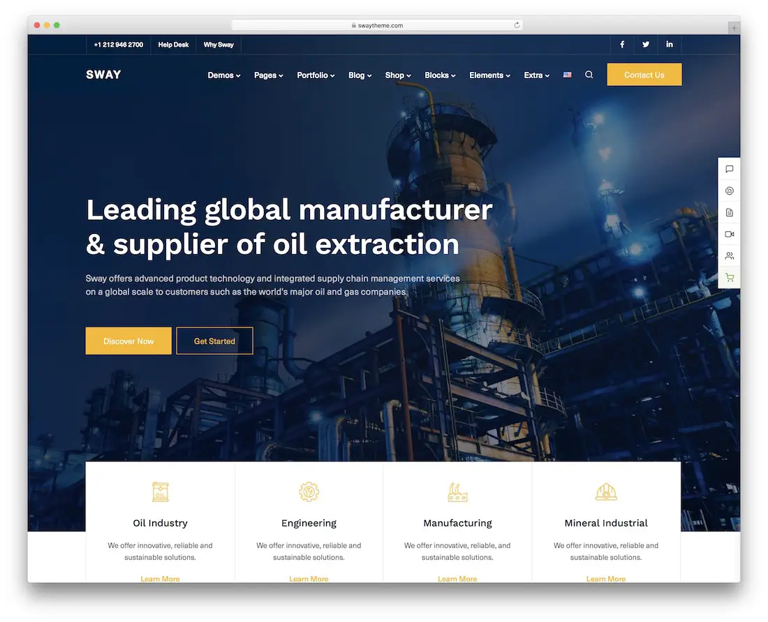 tema industrial de wordpress de balanceo