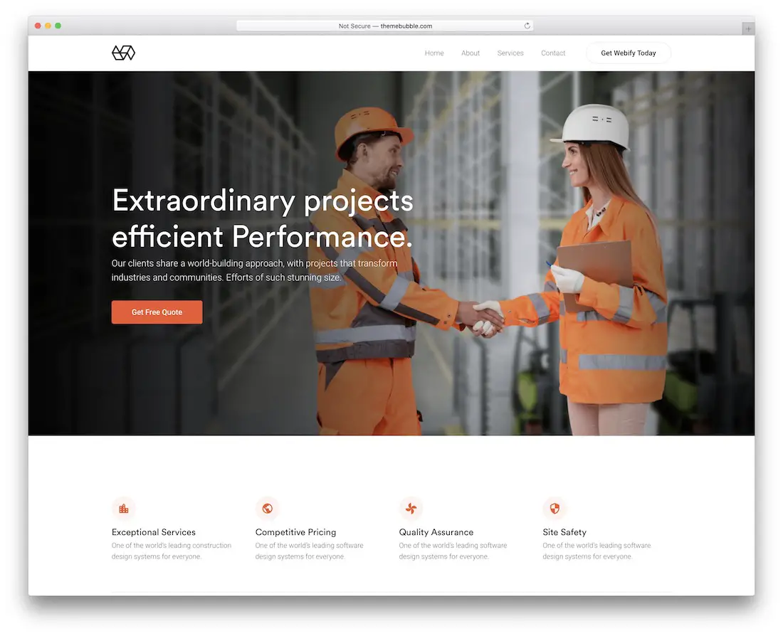 Webify temă industrială wordpress