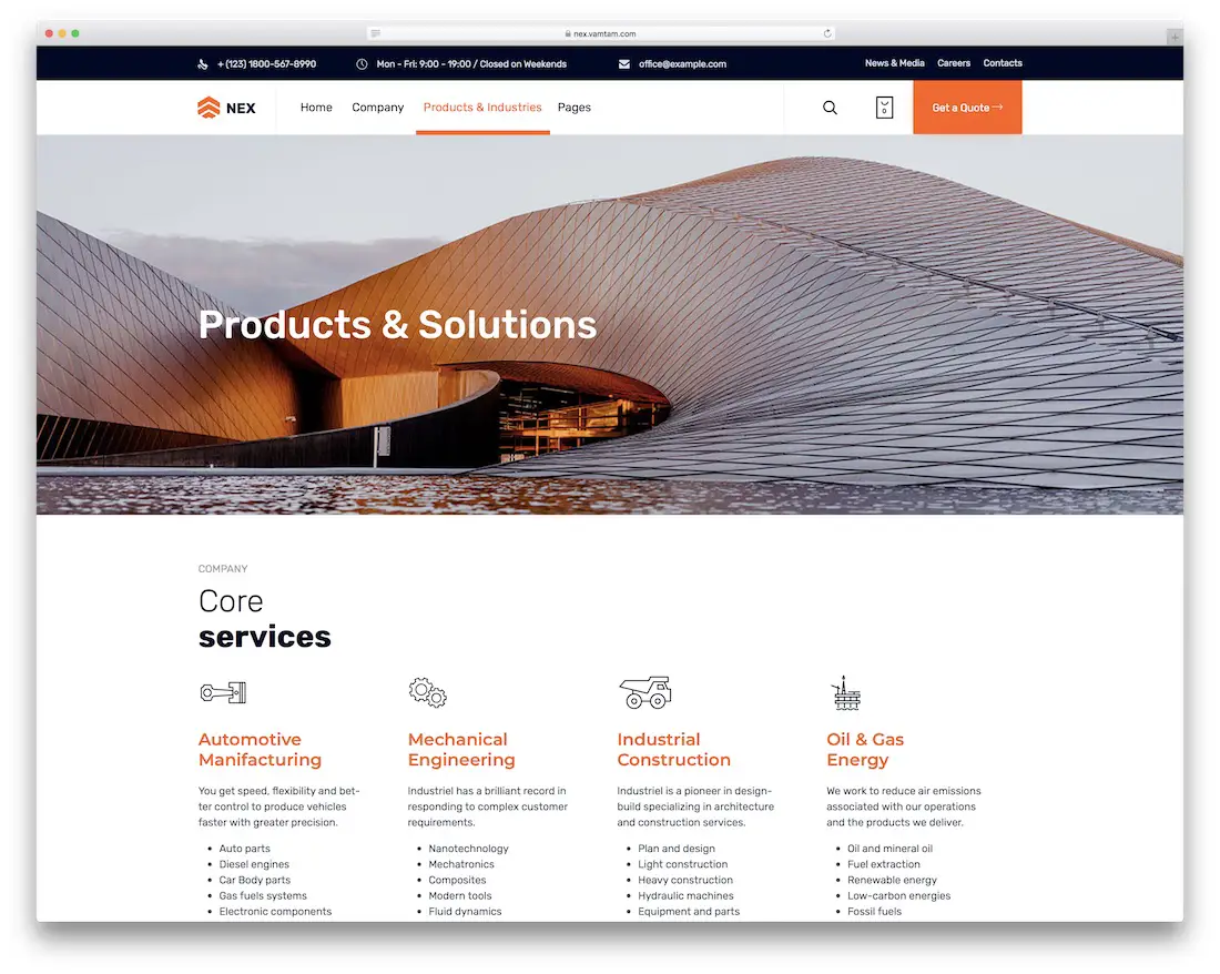 Nex Industrial WordPress-Theme