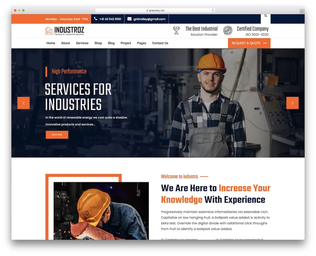 tema de wordpress industrial industroz