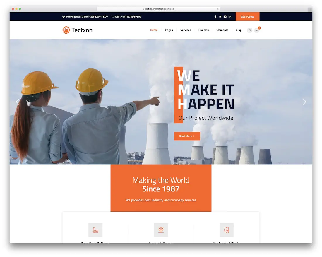 tema wordpress industrial tectxo