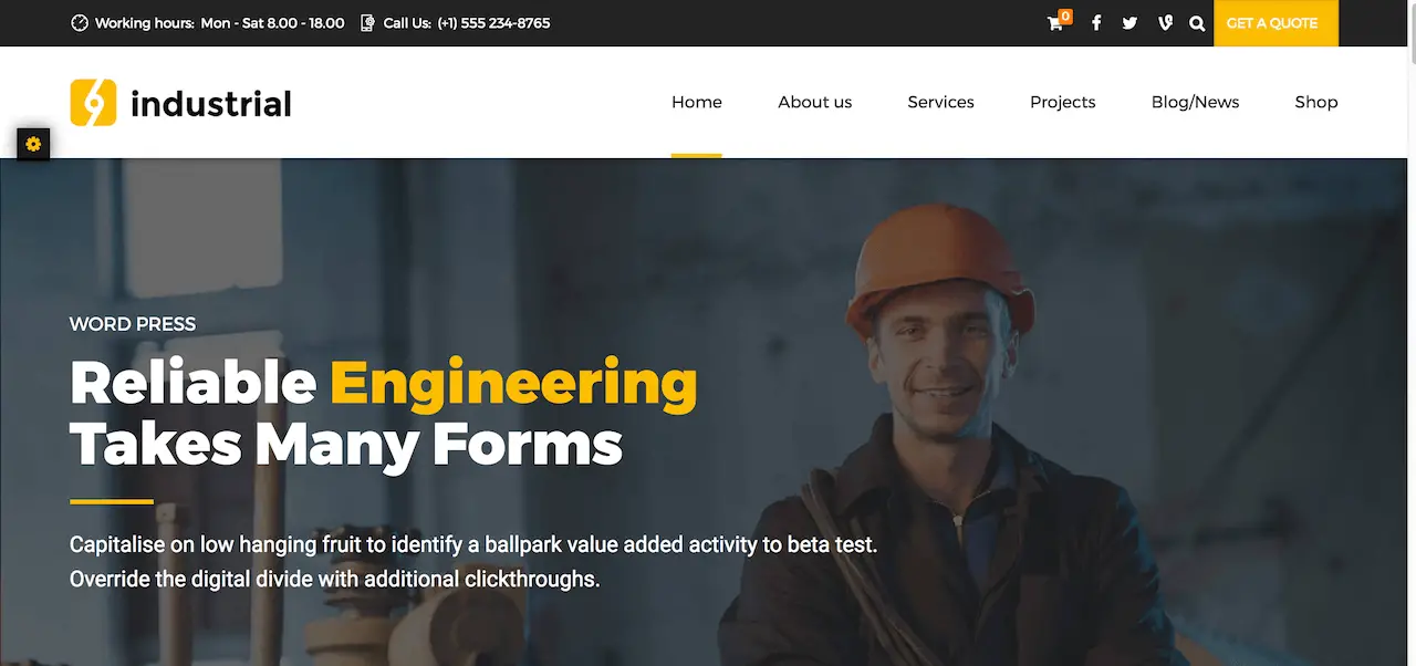 Industrial - Tema de WordPress para industria y fábrica