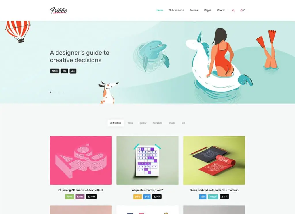 Fribbo - Freebies Blog WordPress Theme