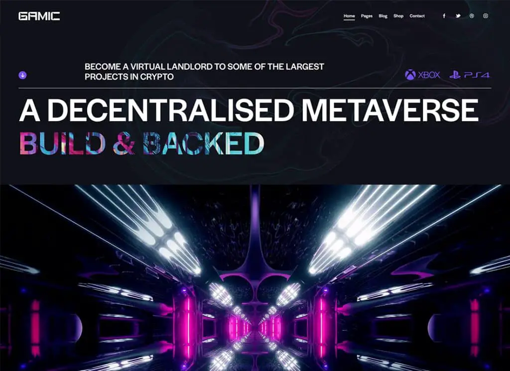 Gamic - ธีมเกม Metaverse และ Crypto WordPress