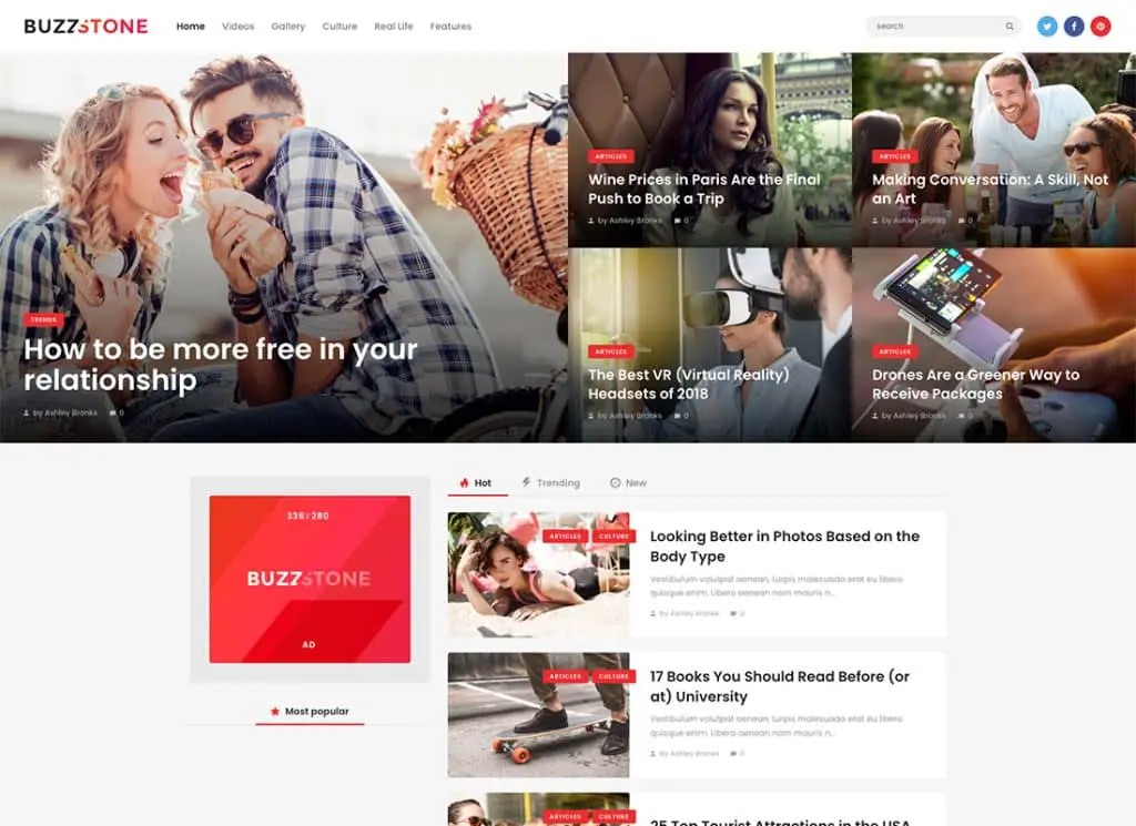 Buzz Stone - Tema WordPress Majalah & Blog Viral