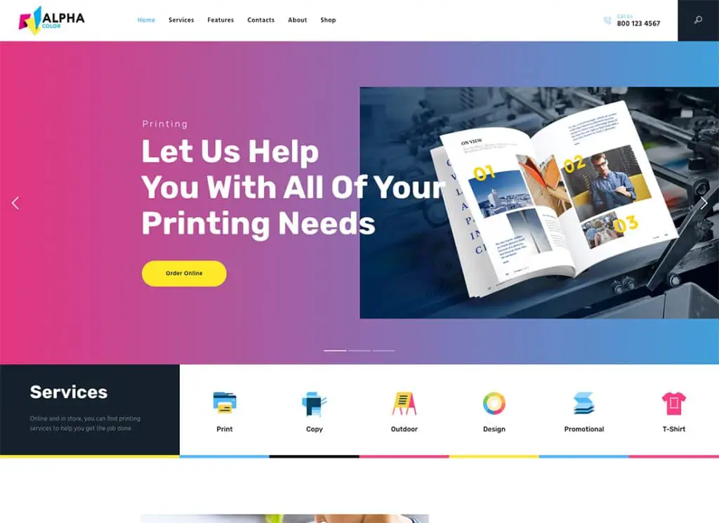 AlphaColor - Type Design Agency & 3D Printing Services ธีม WordPress